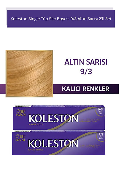 Wella Koleston Single Tüp Saç Boyası 9/3 Altın Sarısı 2'li Set