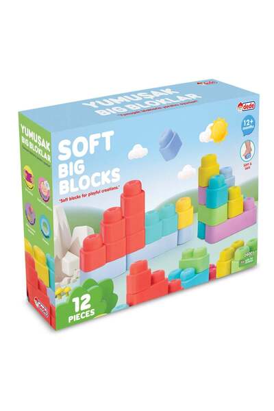 DEDE Set de constructie, Dede, Soft Big Blocks, 12 piese