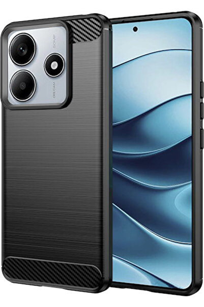 Techsuit Carbon Back Cover Silicone Black (Redmi Note 14 5G)