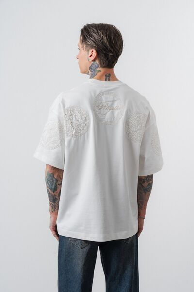 Respire Tricou supradimensionat Rosette Ecru