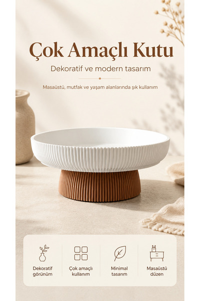 Lotus Creative Çok Amaçlı Dekoratif Kutu 17 cm | Takı, Anahtar ve Masaüstü Dü...