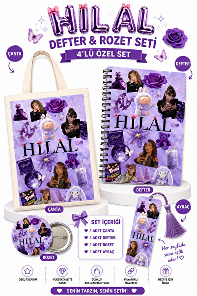 MANİFEST Themed Notebook Bag, Badge and Bookmark Set, 4-Piece Special Collection