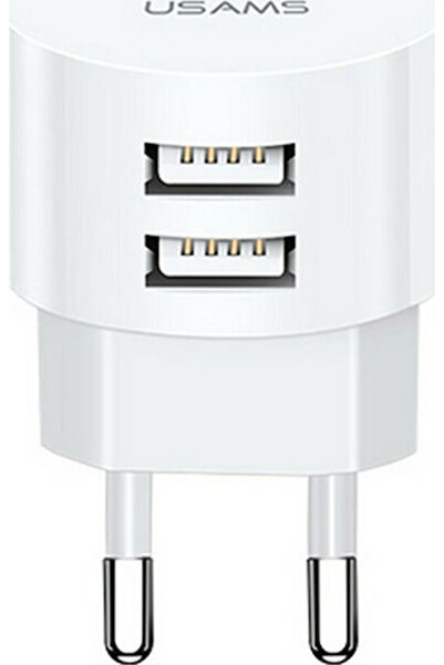 Usams Φορτιστής Χωρίς Καλώδιο με 2 Θύρες USB-A Λευκό (T20)