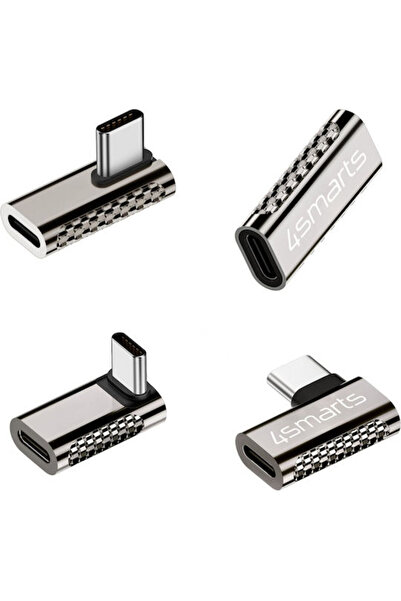 4smarts Μετατροπέας USB-C αρσενικό σε USB-C θηλυκό Ασημί 4 τεμάχια 540464