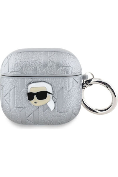 Karl Lagerfeld Θήκη Karl Head από Δέρμα / Πλαστικό / Συνθετικό Δέρμα σε ασημί...