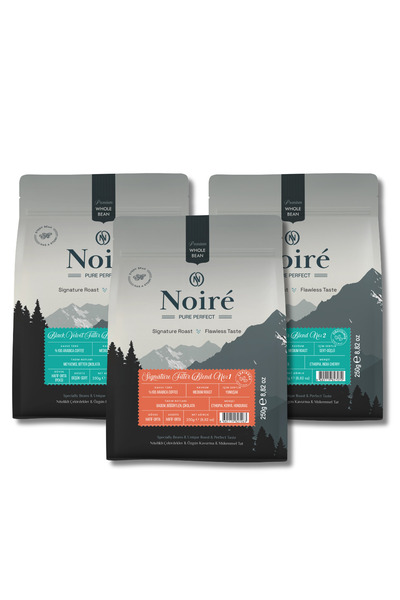 Noire Coffee مجموعة قهوة نوير الثلاثية المفلترة - قهوة أرابيكا فاخرة 100% (مط...