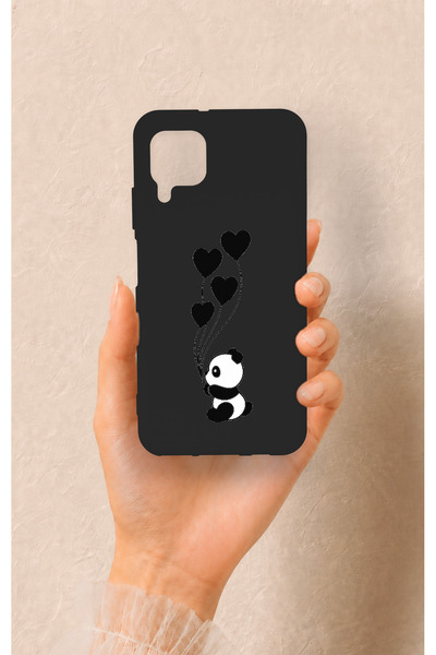 Vip Case Huawei P40 Lite Uyumlu Kalpli Panda Desenli Silikon Kılıf