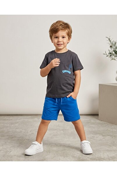 voyyo kids baby Set de vară pentru băieți, cu imprimeu CHICAGO, cu mâneci scu...