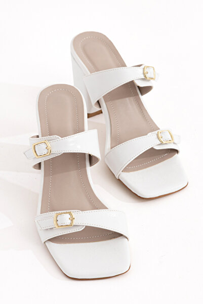 LEVONYA Arya Women's White Double-Strapped Slippers