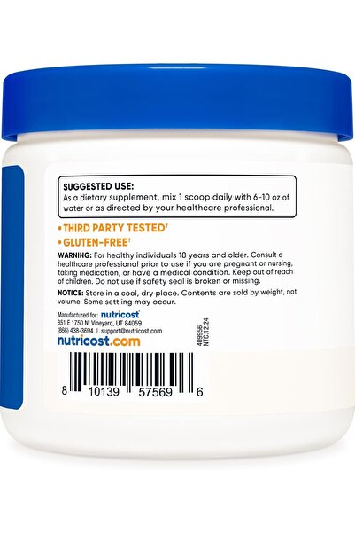 Nutricost N-Acetyl L-Cysteine (NAC) Powder 250 Grams - Vegan NAC, Non-GMO, 208 Servings