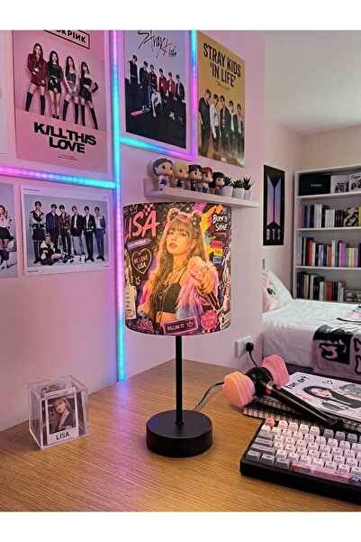 By çeliktürk Blackpink K-Pop Lisa Tasarımlı Özel Yapım Masa Lambası