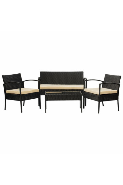 Q DECOR home&kids&garden Set mobilier de terasă, masă, canapea, 2 fotolii, pe...