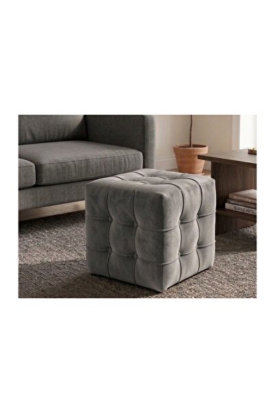 Vivense PUFİX KAPİTONELİ KARE PUF, GRİ