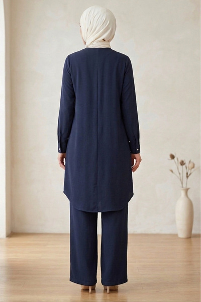 TOFİSA Riz Tunik Pantolon İkili Takım Lacivert - 2129-LACIVERT