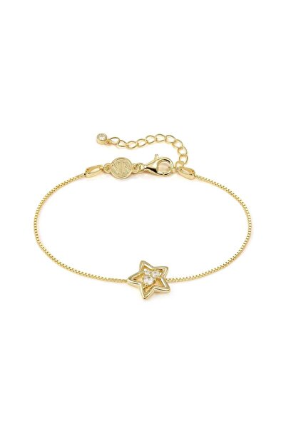 NOMİNATİON DREAMS 925 Ayar Gümüş Zirkon Taşlı Yıldız Detaylı Gold Bileklik GOLD