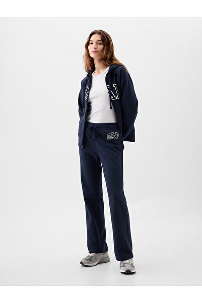 GAP Kadın Lacivert Logo Bootcut Fleece Eşofman Altı