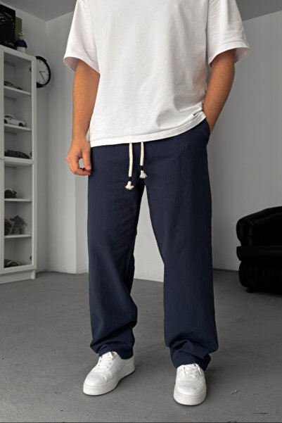 STRAVON Men's Baggy Cut Muslin Trousers Comfortable Style Non-Sweating Lightw...