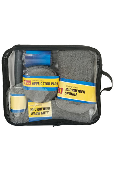 SMY 10 Piece Microfiber Car Cleaning Kit Wash Mitt Sponge Wheel Brush Applica...