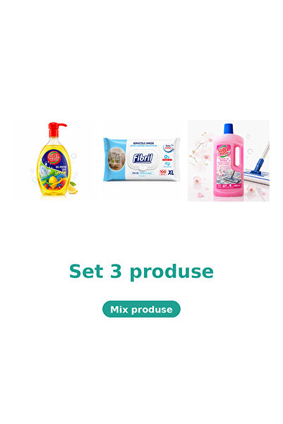 Fibril Пълен комплект за кухня, Комплект от 3 продукта: Ламай, Xl Синьо, Орхидея