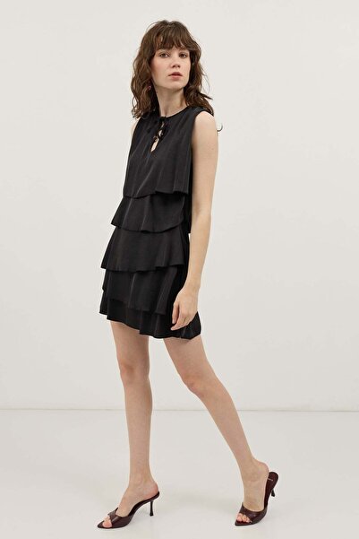 Antioch Black Ruffle Women's Mini Dress