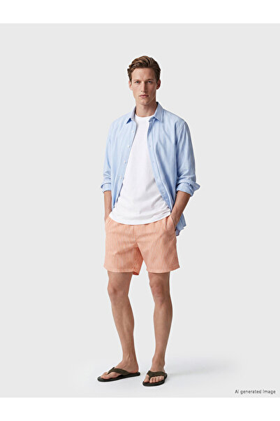 LC Waikiki Rmz Gi̇yi̇m Farkiyla Short Length Striped Men's Swim Shorts