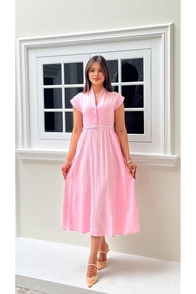 REELMODA ROCHIE DE VARĂ ELEGANTĂ, DE CALITATE PREMIUM, CU MÂNECĂ SCURTĂ, CU D...