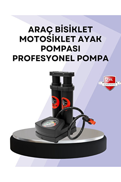 ARMÜZ Pompă de picior cu manometru compatibilă cu biciclete și vehicule