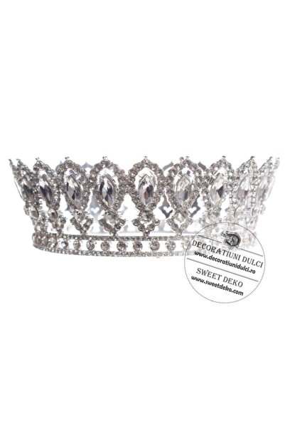Decoratiuni Dulci Coronita eleganta argintie cu strasuri