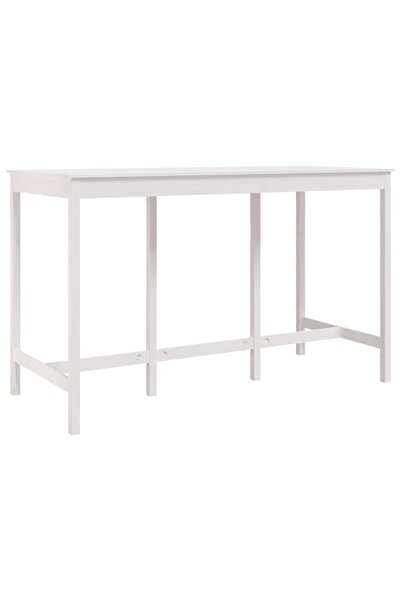 vidaxl Masă de bar, alb, 180x80x110 cm, lemn masiv de pin