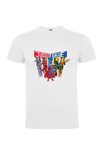 iLovePrints Striped Heroes United: Justice-League Style Tshirt