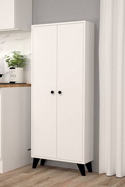 MOBİLİQUE Meltem No.1 Çok Amaçlı Banyo Dolabı Ayarlanabilir Raflı Kapaklı Havlu ve Temizlik Dolabı