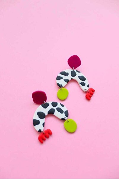 Nina Luz Cercei damă statement coloraţi de vară, cow print, unici, forme orag...
