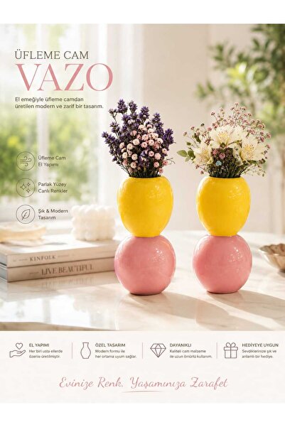 Generic Brand Azurna staklena vaza