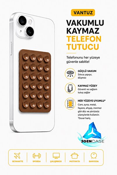 3GEN CASE Cep Telefonu Tutucu Vantuz Vakumlu Kaymaz Tüm Telefonlar ile Uyumlu...