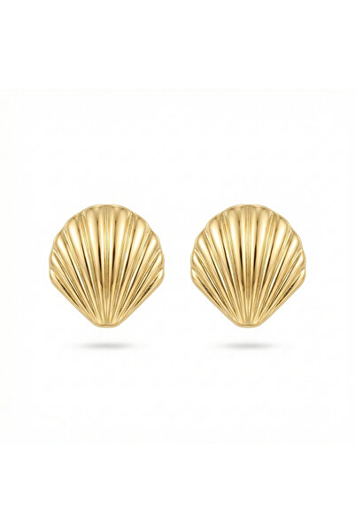 PerleJewelry أقراط ذهبية على شكل صدفة