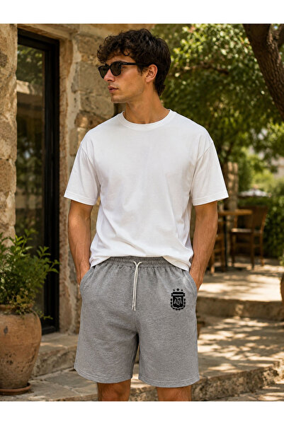 cesita Pantaloni scurți Bermuda din țesătură de bumbac imprimată Argentina Capri