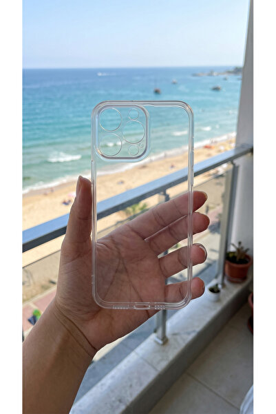 KILIF ZONE iPhone 14 Pro Max Uyumlu Kılıf Şeffaf Kamera Çıkıntılı Renksiz Esn...