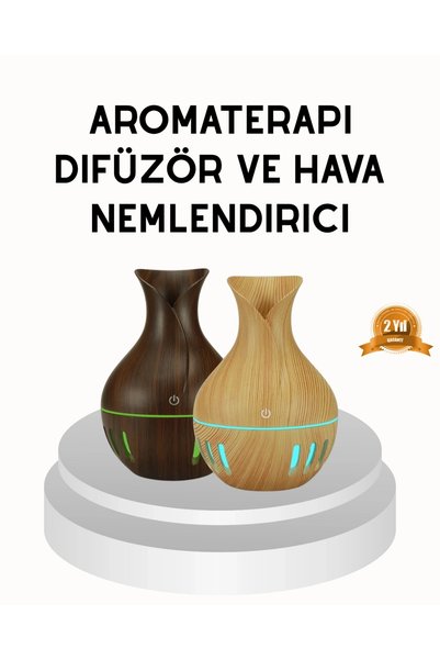 ARMÜZ Ahşap Desenli 130 Ml Aromaterapi Difüzör Sessiz Ve Usb Bağlantılı