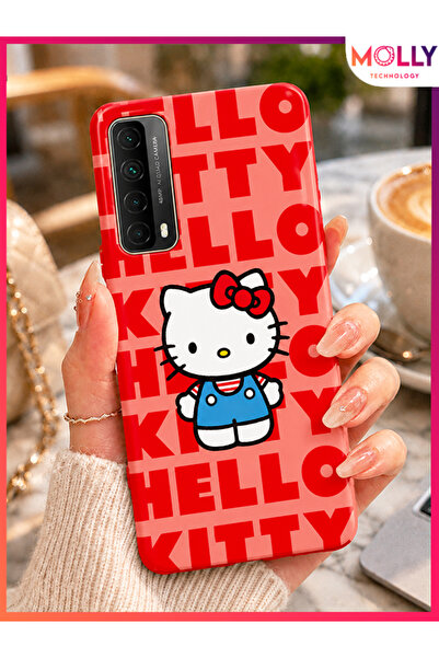 Molly HUAWEİ P SMART 2021 İçin Pamuk Şeker Hello Kitty Desenli Silikon Kılıf