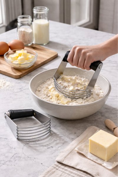 Generic Brand Dough Cutter & Mixer with Ergonomic Handle - Practical Stainless Steel Dough Mixer
