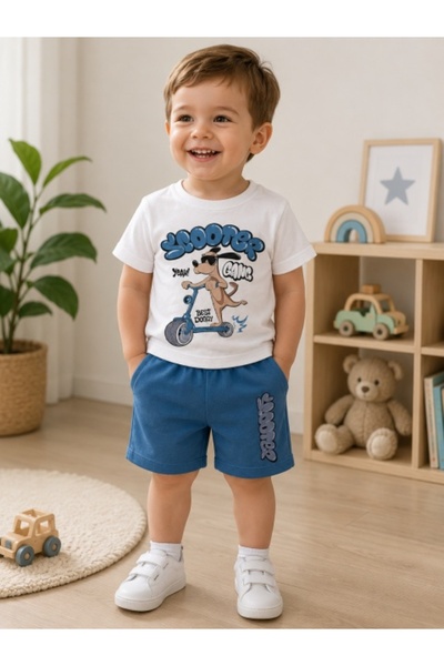 Superbaby Compleu din doua piese, tricou si pantaloni scurti pentru copii, Me...