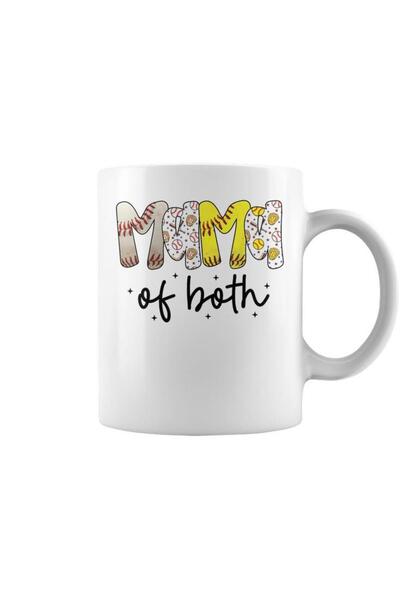 NASAQ Mama Of Both Baseball Softball Mom Mother's Day Coffee Mug