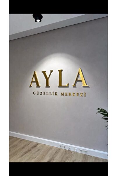 PrintLab Yükseltilmiş Pleksi Gold Varak Özel Duvar Yazıları