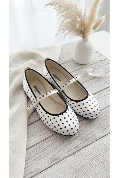 İncimoda Women's Polka Dot Mary Jane Flats - Comfortable Flex Sole Buckle Shoes
