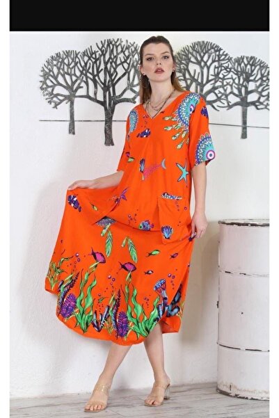 MENSAR OTANTİK Viscose bag pocket dress standard size