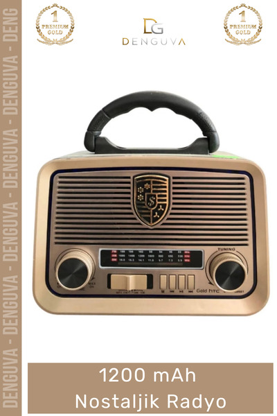Denguva #Radyo Bluetooth USB FM MP3 AUX TF Kart Fişli Pilli Yüksek Ses Sd Dek...