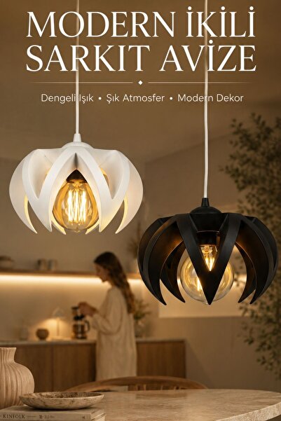 Oxyteez Salon Plastik Rose Sarkıt Avize Dekoratif Aydınlatma Yerli Üretim Sal...