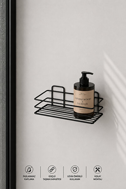 Suntel Single-Tier Screw-In Bathroom Shelf Wall-Mounted Metal Organizer
