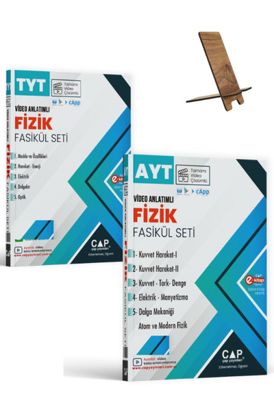 Çap Yayınları Çap TYT AYT Fizik Fasikül Seti Konu Anlatımlı Tamamı Video Çözü...