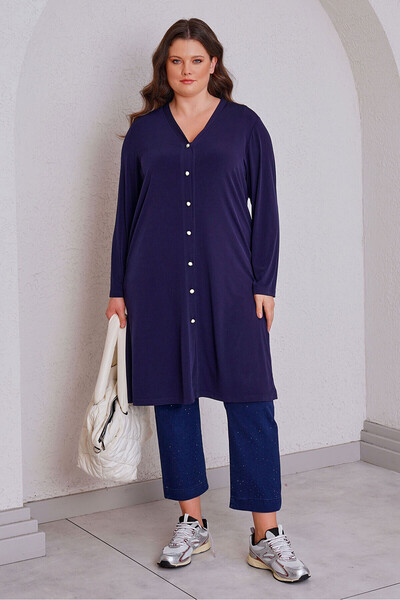 Büyük Moda İNCİ DÜĞME DETAYLI BASIC HIRKA
